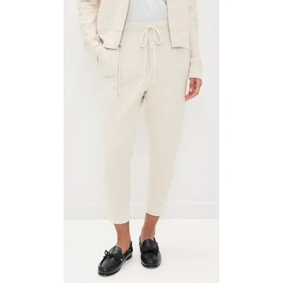 NWT Nili Lotan XS Nolan $290 Ivory Cotton Pants Drop Crotch Paris Sweats Joggers